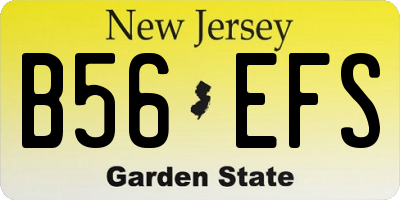 NJ license plate B56EFS