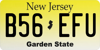 NJ license plate B56EFU