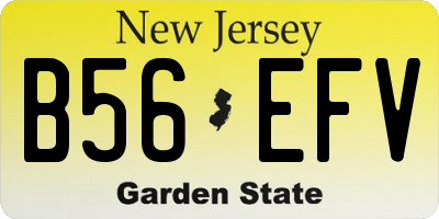 NJ license plate B56EFV
