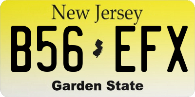 NJ license plate B56EFX