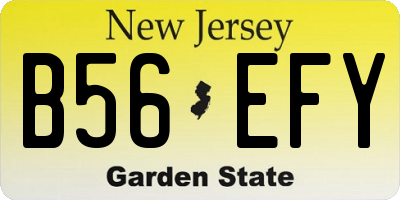 NJ license plate B56EFY