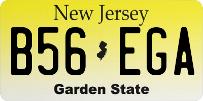 NJ license plate B56EGA