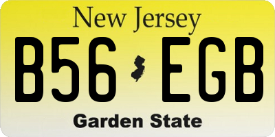 NJ license plate B56EGB