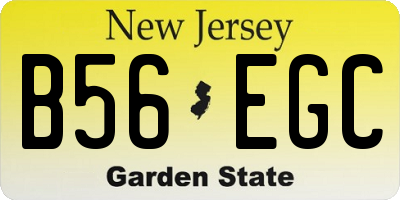 NJ license plate B56EGC