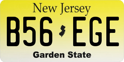 NJ license plate B56EGE