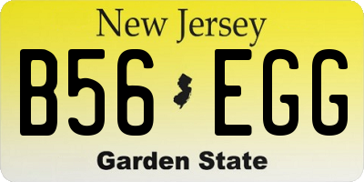 NJ license plate B56EGG