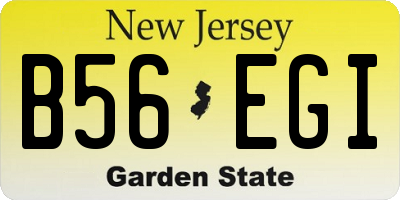 NJ license plate B56EGI