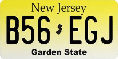 NJ license plate B56EGJ