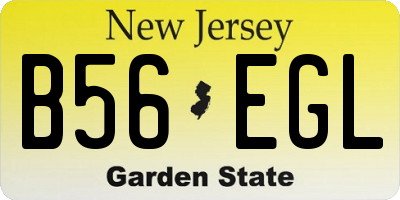 NJ license plate B56EGL