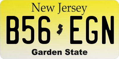 NJ license plate B56EGN
