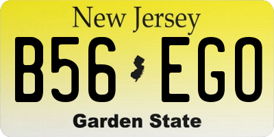 NJ license plate B56EGO