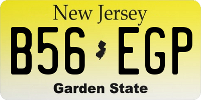NJ license plate B56EGP