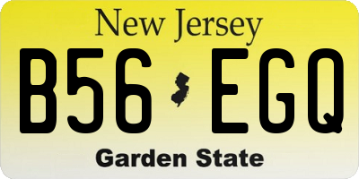 NJ license plate B56EGQ