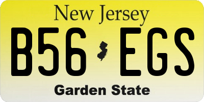 NJ license plate B56EGS