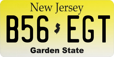 NJ license plate B56EGT