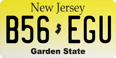 NJ license plate B56EGU