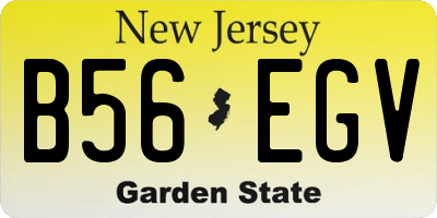 NJ license plate B56EGV