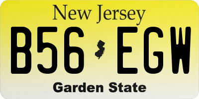 NJ license plate B56EGW
