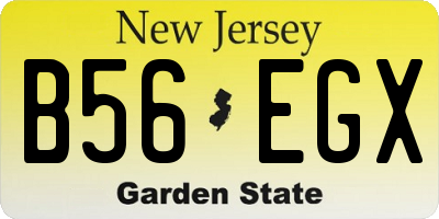 NJ license plate B56EGX