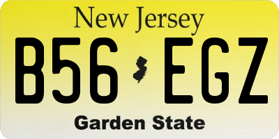 NJ license plate B56EGZ