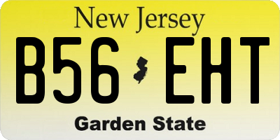 NJ license plate B56EHT