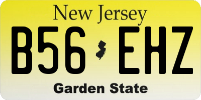 NJ license plate B56EHZ