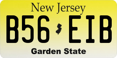 NJ license plate B56EIB
