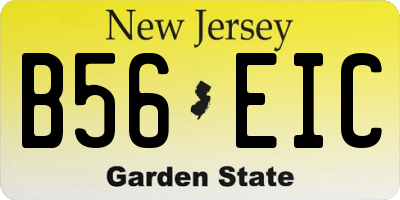 NJ license plate B56EIC
