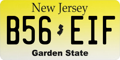 NJ license plate B56EIF