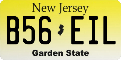 NJ license plate B56EIL