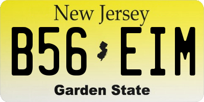 NJ license plate B56EIM