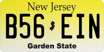 NJ license plate B56EIN