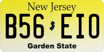 NJ license plate B56EIO