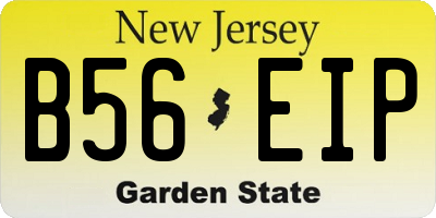 NJ license plate B56EIP