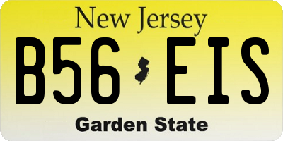 NJ license plate B56EIS
