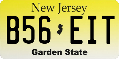 NJ license plate B56EIT