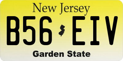 NJ license plate B56EIV