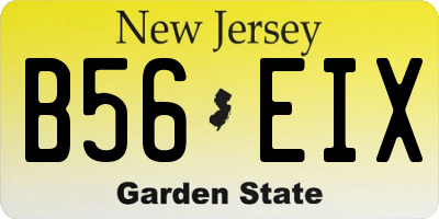 NJ license plate B56EIX