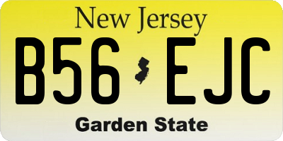 NJ license plate B56EJC
