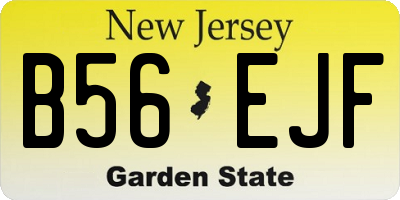 NJ license plate B56EJF