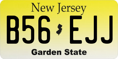 NJ license plate B56EJJ