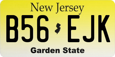 NJ license plate B56EJK