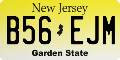 NJ license plate B56EJM