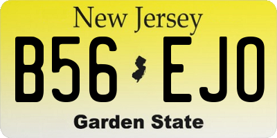 NJ license plate B56EJO