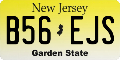 NJ license plate B56EJS