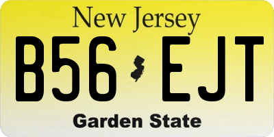 NJ license plate B56EJT