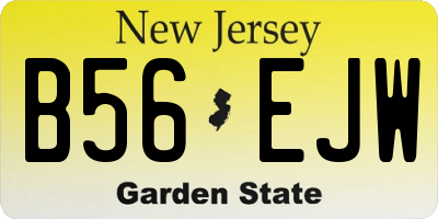 NJ license plate B56EJW