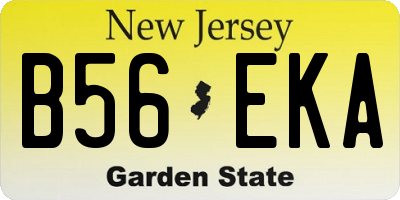NJ license plate B56EKA