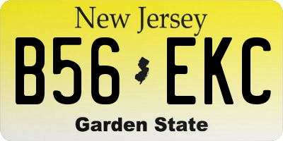 NJ license plate B56EKC