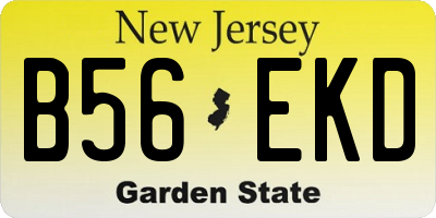 NJ license plate B56EKD